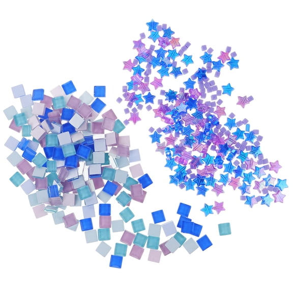 TABLZONE Mosaic Sheets Glass Tiles for Crafts, Small Reflective Pieces Set for Projects
