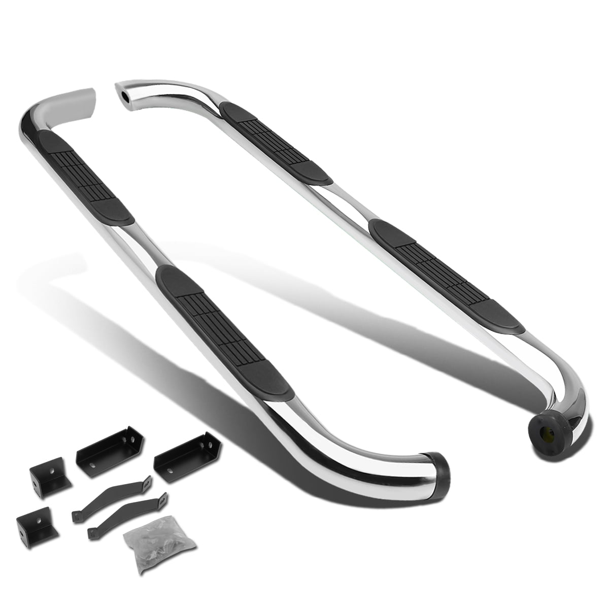 DNA Motoring 3" Nerf Bars For 0415 Nissan Titan Crew Cab Stainless