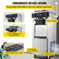 thumbnail image 3 of SHENGJINSH Commercial Soft Ice Cream Machine, 3 Flavors Ice Cream Maker, 2200W Serve Yogurt Maker, 5.3 to 7.4 Gal/H, 3 of 11