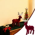 thumbnail image 2 of Christmas Reindeer Decorative Pendant - Christmas Reindeer Decoration, Red Velvet Standing Deer Statues Small Elk Centerpiece for Xmas Holiday Party Dinner Tabletop Decorations, 2 of 8