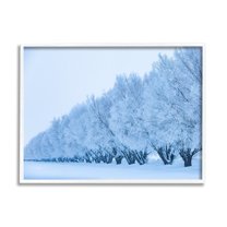Stupell Industries Winter Tree Grove Snow Covered Branches Photography Photograph White Framed Art Print Wall Art, Design by Steve Smith