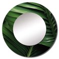 thumbnail image 2 of Designart "Embracing Exotic Palmscape In Emerald Hues" Palms & Palm Trees Rund Mirror For Wall Decor - Large Green Round Print Mirror - Round Traditional Mirror - Wall Mounted Round Large Mirror, 2 of 6