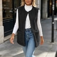 thumbnail image 4 of Women's Plus Size Vest Fleece Loose Fit Hoodless Sleeveless Casual Vest with Pockets for Layering & Daily Wear, 4 of 8