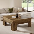 thumbnail image 6 of Finmind Square Coffee Table for Living Room, 39.4'' Farmhouse Large Center Table, Easy Assembly, Rustic Brown, 6 of 9