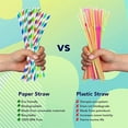 thumbnail image 6 of GIXUSIL 100 Pieces Disposable Paper Straws Red Striped Paper Straws Bulk for Drinking Crafts Birthday Wedding Party Decorations Supplies Cocktail Coffee Drinking Water Straws (Red), 6 of 7
