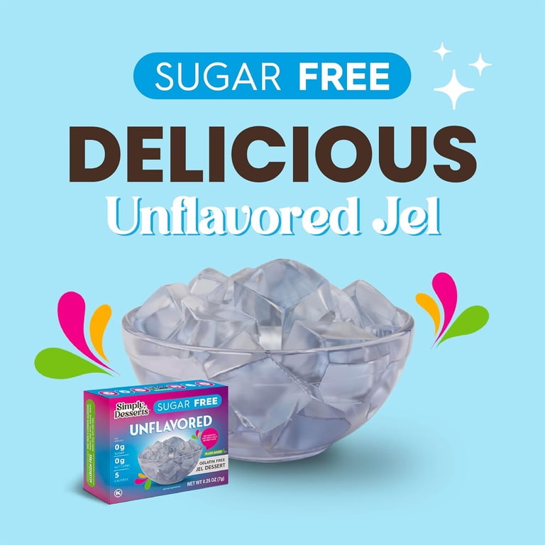 Simply Delish Zero-Sugar Plant-Based Jel, 6-Pack, Unflavored 1.7