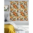 thumbnail image 3 of Sheer Curtains 72 Inches Long 2 Panels, Fall Thanksgiving Orange Pumpkin Rod Pocket Curtain Voile Draperies, Green Leaves Retro Linen Light Filtering Window Treatment for Living Room Kitchen Bedroom, 3 of 8