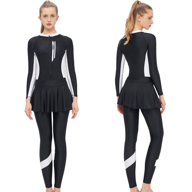 Traje de baño de una pieza para mujer, traje de surf de manga larga, pantalones nuevos, traje de buceo, traje de baño conservador