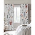 thumbnail image 3 of Pink Floral Blackout Curtains 45 Inches Long for Bedroom, Farmhouse Watercolor Spring Flowers Herbs Thermal Insulated Room Darkening Black Out Window Curtain Panels Grommet Drapes for Living Room, 3 of 8