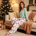 thumbnail image 4 of Satingcolo Christmas Pajama Pants for Women Elastic Waist Wide Leg Lounge Bottoms Christmas Pajamas Christmas Pants For Women, 4 of 5