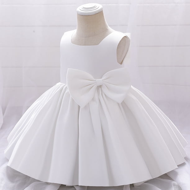Vestido de princesa para niños Vestido de bebé de un año Vestido de niña con lazo para banquete de cumpleaños Vestido de actuación