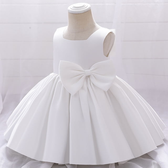 Vestido de princesa para niños Vestido de bebé de un año Vestido de niña con lazo para banquete de cumpleaños Vestido de actuación