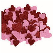 Happy Valentine's Valentines Day Red & Pink Glitter Hearts Table Scatter, Valentines, Weddings Anniversary Table Decoration DIY Craft Glittery Party Supplies & CUSTOM Storage Carrier
