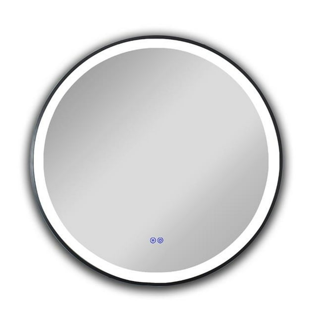 Chloe Lighting CH9M074EB24-RND Miroir Rond à Écran Tactile DEL Encastré de 24 Po, 3 Températures de Couleur 3000K-6000K, Luminosité