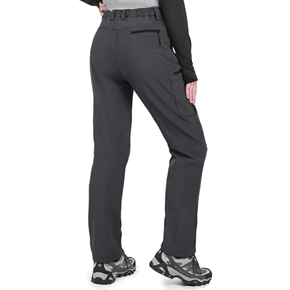 Moosehill Womens Snow Ski Pants Fleece Lined Winter Hiking Outdoor Water Resistant Windproof Dark Grey XS