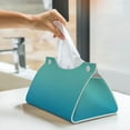 thumbnail image 5 of Kdxio Teal Turquoise Print Tissue Box Cover,Modern PU Leather Rectangular Tissue Box Holder for Bathroom Living Room Bedroom Office Desk Car Home, 5 of 6
