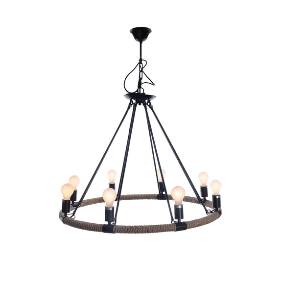 32" x 37" x 32" 8 Bulbs Rope  Pendant Lamp