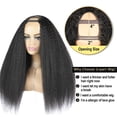 thumbnail image 3 of Kinky Straight U Part Wig Human Hair for Black Women Brazilian Remy Human Hair Glueless Upart Wig Beginger Friendly Wig 150% Density Natural Color, 3 of 3