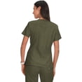 thumbnail image 2 of koi Lite Women's Philosophy Mock Wrap Side Zipper Solid Scrub Top, 2 of 5