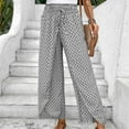 thumbnail image 6 of Womens Wide Leg Pants High Waist Flowy Adjustable Knot Loose Trousers Casuals Lounge Business Pants with Pockets, 6 of 6