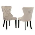 thumbnail image 4 of WestinTrends Wordford Velvet Dining Chairs Set of 2, Modern Wingback Upholstered Button Tufted Kitchen Dining Room Chairs with Solid Wood Legs and Pull Ring, Taupe, 4 of 11