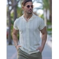 thumbnail image 3 of COOFANDY Knit Polo Shirts Short Sleeve Summer Casual Beach Button Down Shirt for Men, 3 of 6