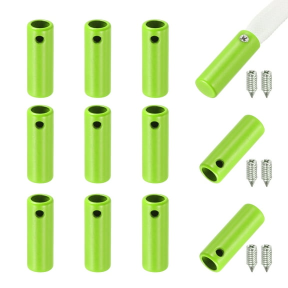 Uxcell 12 Pcs Shoelace Tips, 20mm Metal Aglets Shoes Lace Cords End Tip Cap Replacement with Screw for Canvas Sneakers DIY Clothes Strings, Bright Green