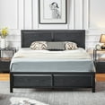 thumbnail image 6 of Taomika Platform Twin Size Bed Frame With Wood Headboard, Black Bed Frames, 6 of 12