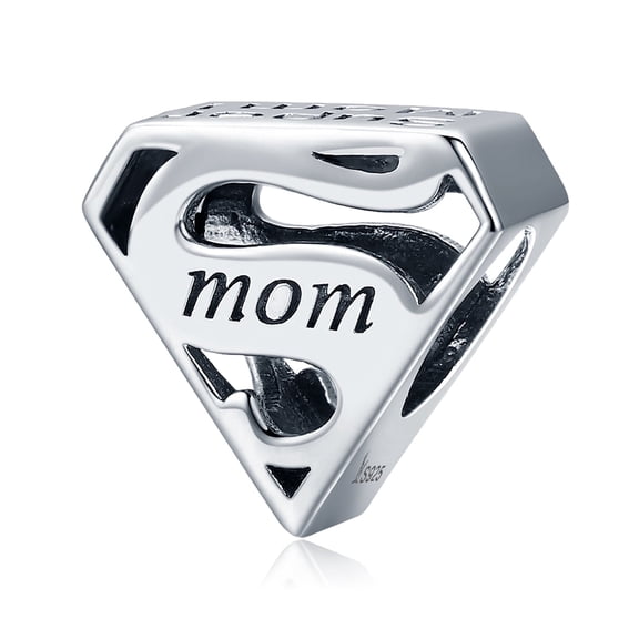 ROSIANNA 925 Sterling Silver Charm for Bracelets Super Mom Bead Charms Women Bracelet Charm