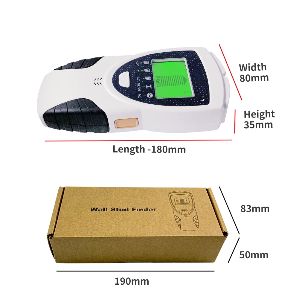 Stud Finder Wall Scanner, 5 in 1 Stud Detector with HD LCD Display for Center and Edge of Wood Metal AC Wire Detection