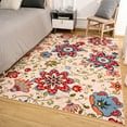 thumbnail image 2 of Lochas Soft Floral Print Boho Retro Rug Fluffy Carpet Vintage Area Rugs for Bedroom Indoor Living Room Home Decor, 5'x7', Light Camel, 2 of 7