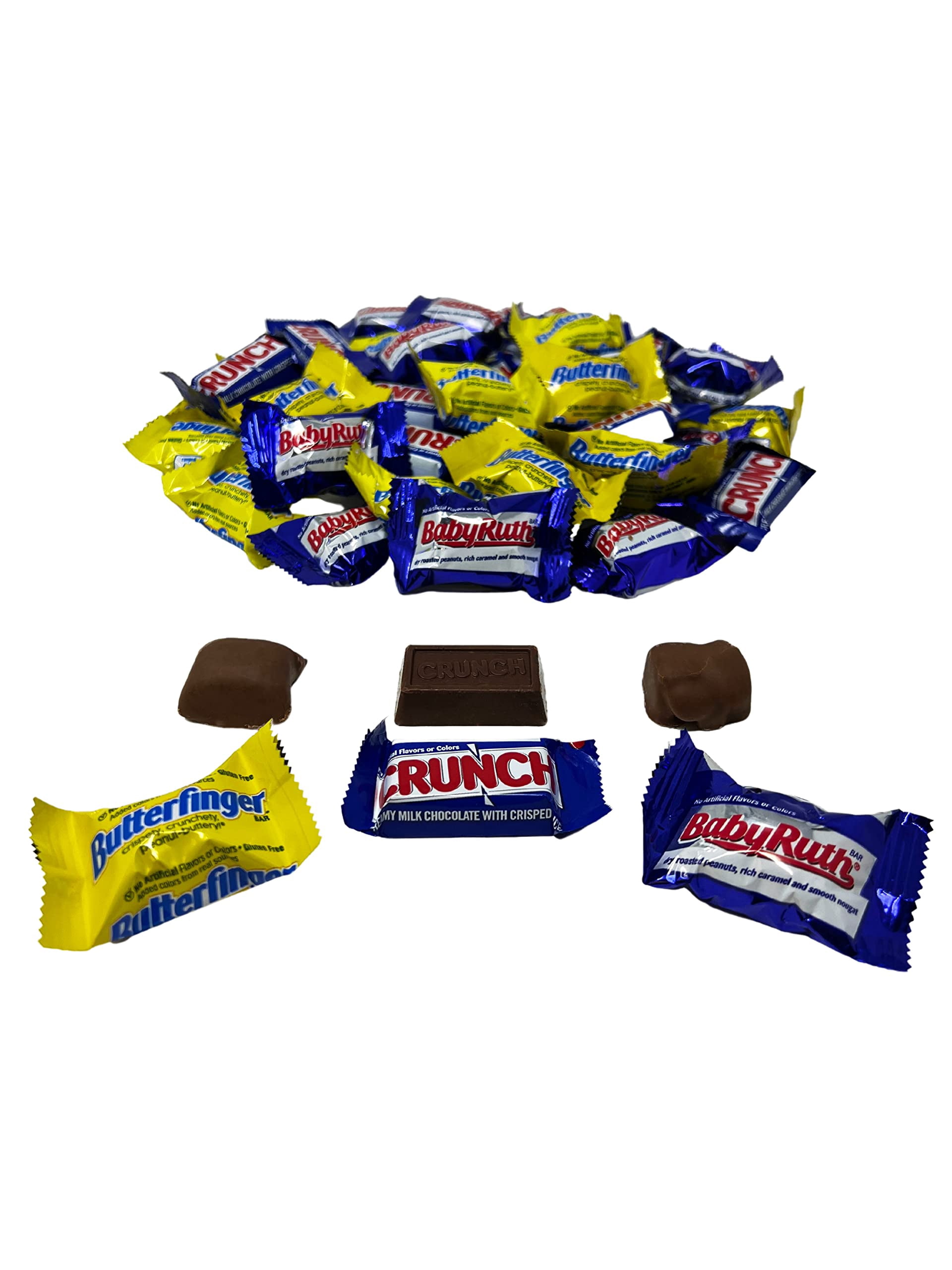Holiday Special Fun Size Chocolate Assortment - 1.5 lb - Butterfinger, CRUNCH and Baby Ruth Fun Size Chocolates - Mini Ferrero Candy Bar Favorites Bulk Mix - Individually Wrapped, 24 oz.