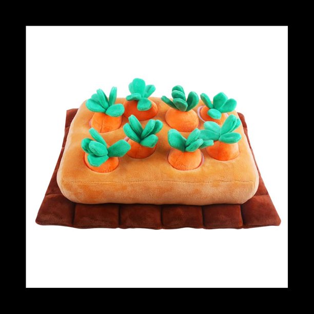 Estera de Snuffle para Mascotas para Perros, Estera de Snuffle de AlimentacióN de Felpa Zanahoria Rellena, Estera Forrajeo Mascotas de Enriquecimiento para Entrenamiento de Olores