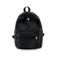 thumbnail image 1 of Mochila de pana, bonita mochila de 14 pulgadas, estilo casual, con rayas, ligera, para viajes (negra), 1 of 5