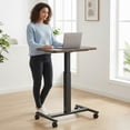 thumbnail image 5 of CHITOOMA Mobile Standing Desk, Height Adjustable Computer Escritorios Rolling Desk with 4 Lockable Wheels for Home Office, Walnut, 5 of 6