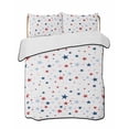 thumbnail image 2 of Independence Five-pointed Star Shining Twin XL Size Down Alternative Comforter,Lightweight Comforter Quilt Bedding Set with Pillow Shams White American Flag Day Bed Comforter Duvet Insert 68"x98", 2 of 7