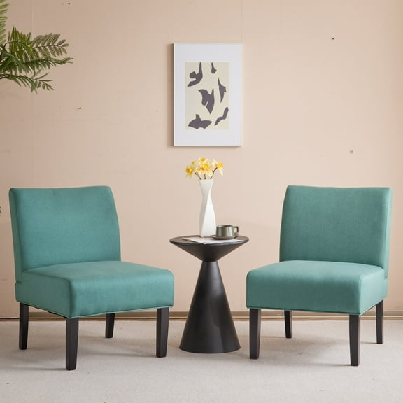 GDF Studio Kendal Indoor Contemporary Fabric Slipper Accent Chair (Set of 2)