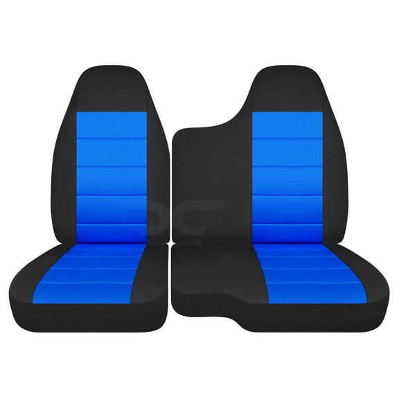 Fits 2004-2012 Chevy Colorado/GMC Canyon Velour Seat Covers Fr 60/40 No Armrest:Blk Blue