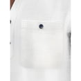 thumbnail image 5 of Yifymode Men's Mandarin Collar Linen Henley Shirt, Short Sleeve Chest Pocket Comfort Casual Top White XL, 5 of 7
