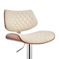 thumbnail image 5 of HomeRoots 45" Cream Faux Leather And Iron Swivel Adjustable Height Bar Chair, 5 of 10