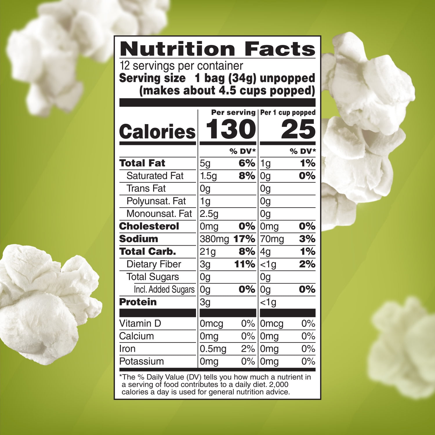 (3 pack) Orville Redenbacher’s Microwave Popcorn, Sea Salt Popcorn With Avocado Oil, 1.2 oz., 12-Count