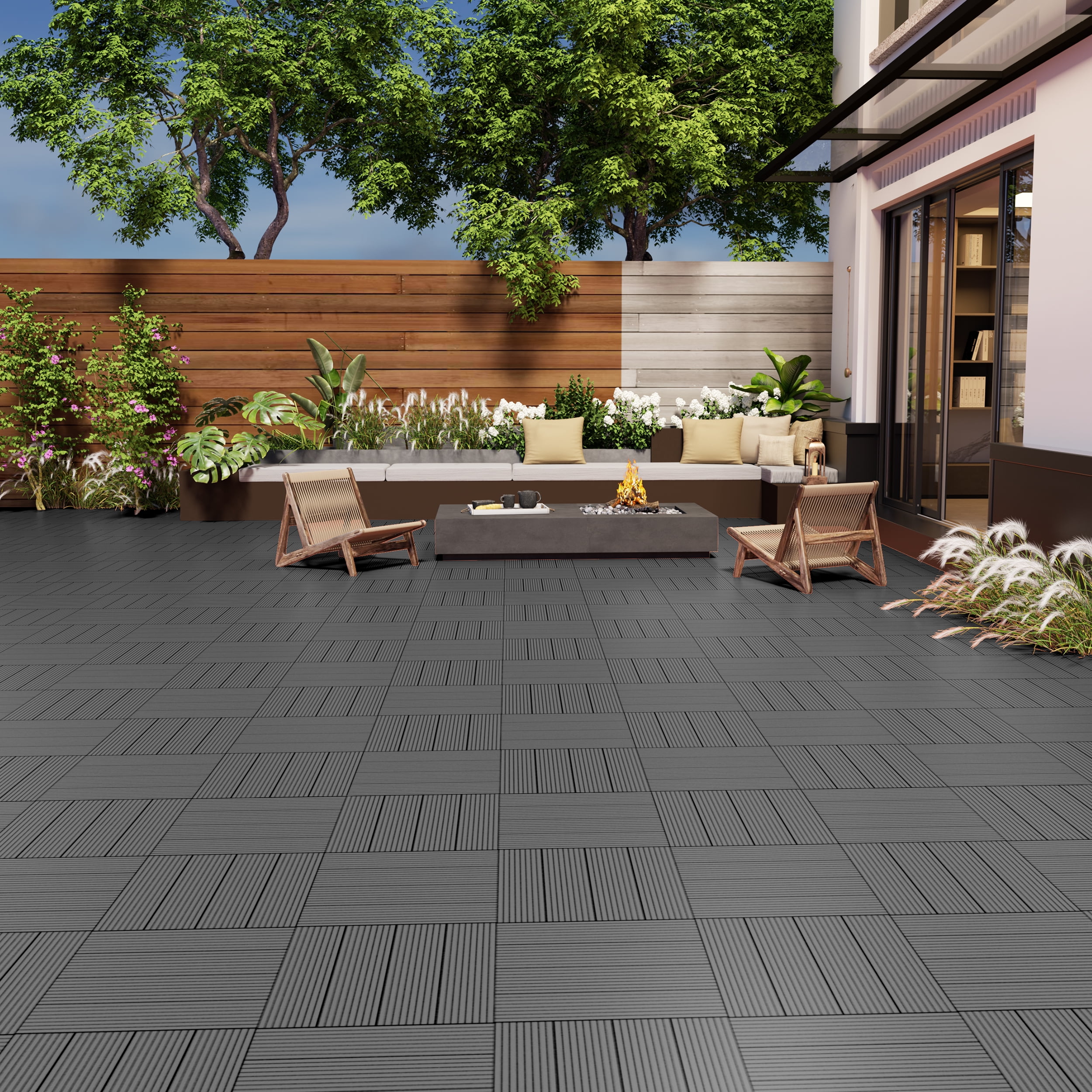 【Adul】PATIO Aoodor 3-Person Metal Woven Patio Swing with Adjustable