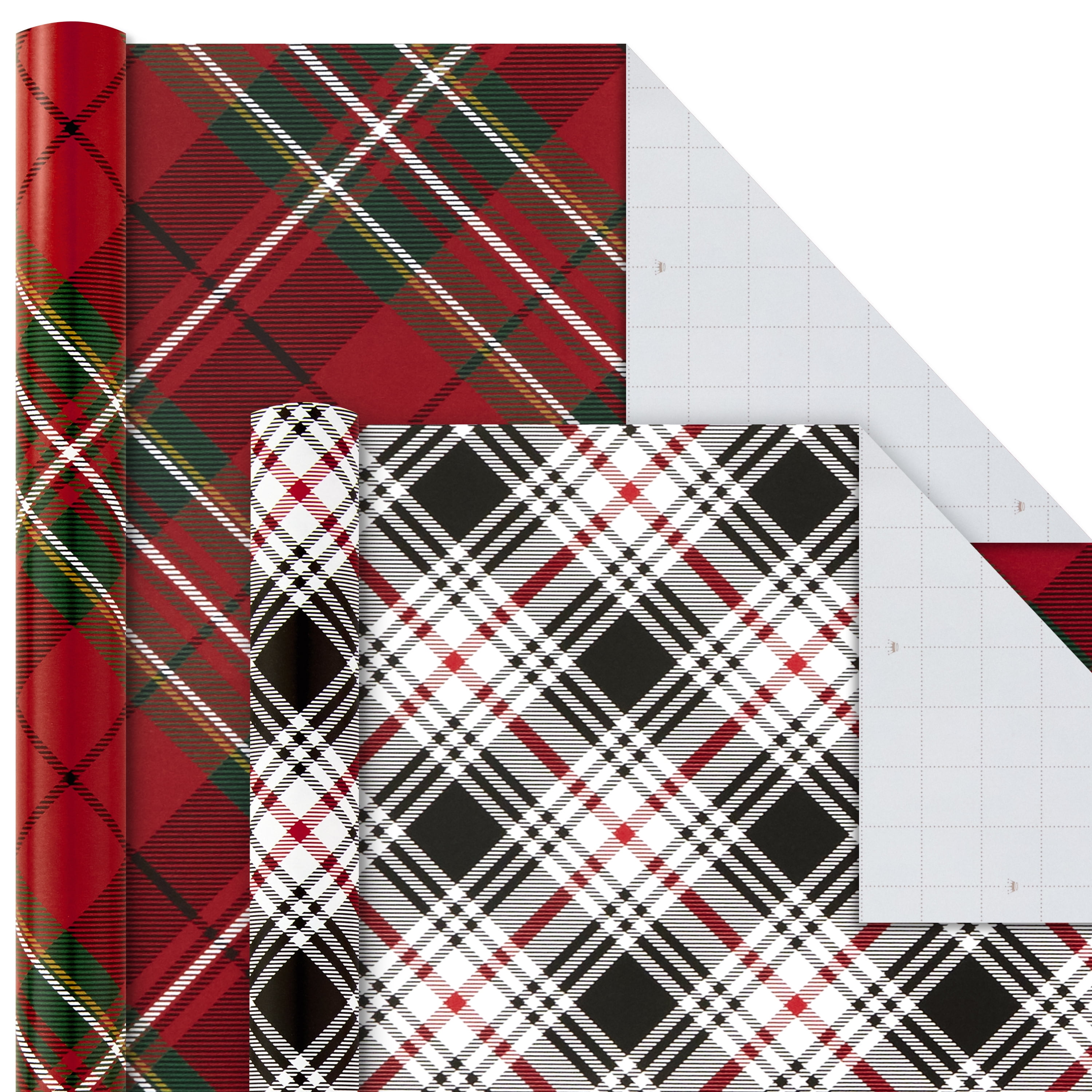3 Rolls:... Details about   Hallmark Foil Holiday Wrapping Paper with Cut Lines on Reverse 