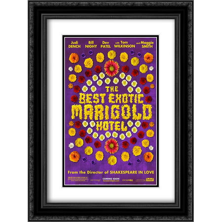The Best Exotic Marigold Hotel 18x24 Double Matted Black Ornate Framed Movie Poster Art (Best App For Hotel Prices)