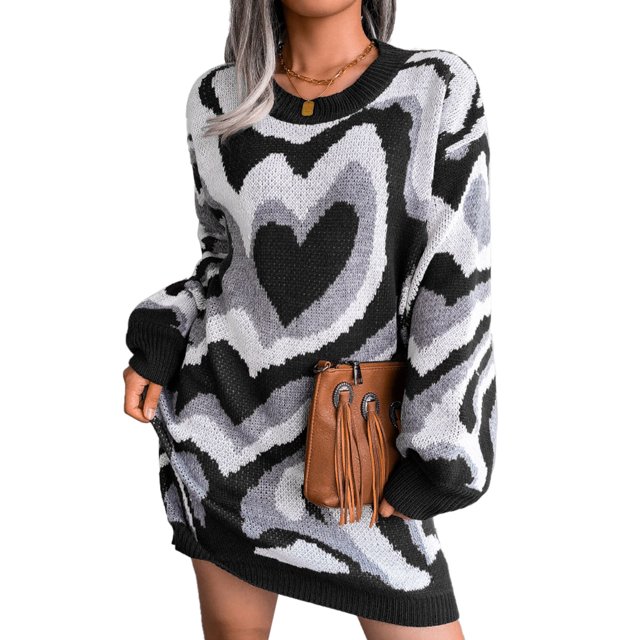 Vestido de punto, vestido de punto de manga larga, vestido de suéter, vestido de otoño, artesanía excepcional