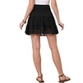 thumbnail image 3 of INSPIRE CHIC Ruffle Mini Skirt for Women's Cute Smocked Waist Tiered Ruffles Casual Beach Flowy Skort XL Black, 3 of 6