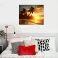 thumbnail image 4 of JEUXUS Beach Theme Decor for Bedroom, PIY HD Beautiful Sunset Sea Wall Art, Colorful Canvas Prints Home Decorations (20x16in Thick Frame, Waterproof Artwork, Bracket Mounted Ready to Hang), 4 of 4