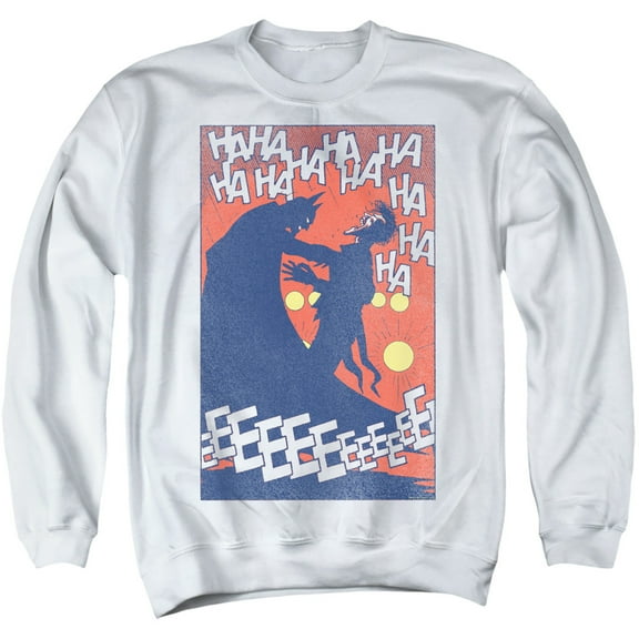 Batman Punchline Adult Crewneck Sweatshirt White