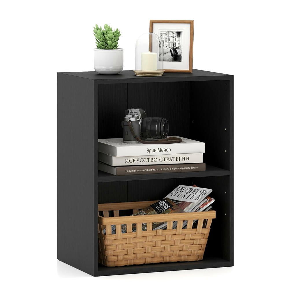 Resenkos 2-Cube Adjustable Bookcase, 5-Position Shelf, Floor Standing, Black