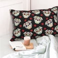 thumbnail image 4 of Kdxio Cotton Pillow Cases 16"x24" Pillowcases,Soft and Breathable Bedroom Pillow Cases-colorful Skull dog flower-No Pillow Core, 4 of 5